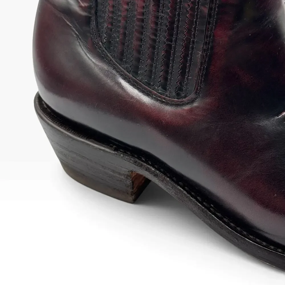Botines Zebra Mens 9 Burgundy Oxblood Leather Western Chelsea Boots Mexico 28